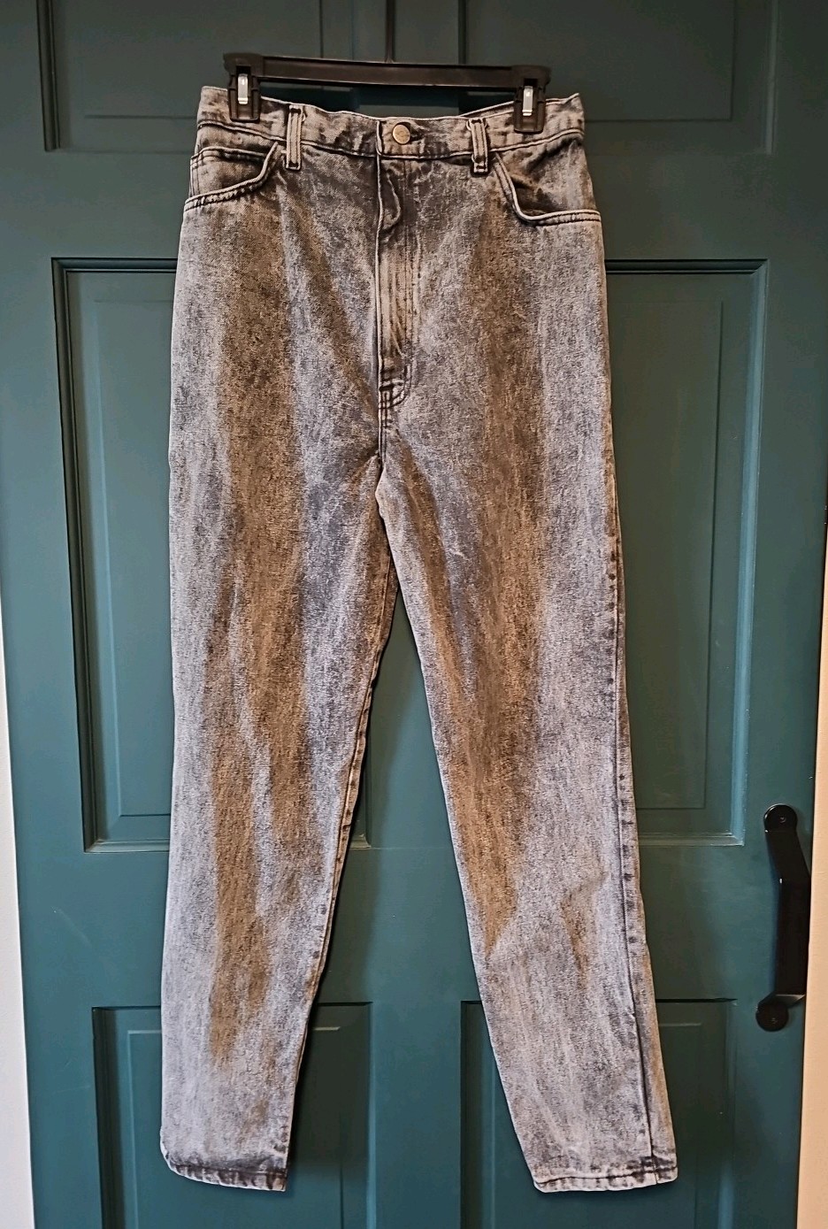 VTG 80s 90s Denim Republic High Waist Acid Wash Jeans Tapered Leg wth Zippers