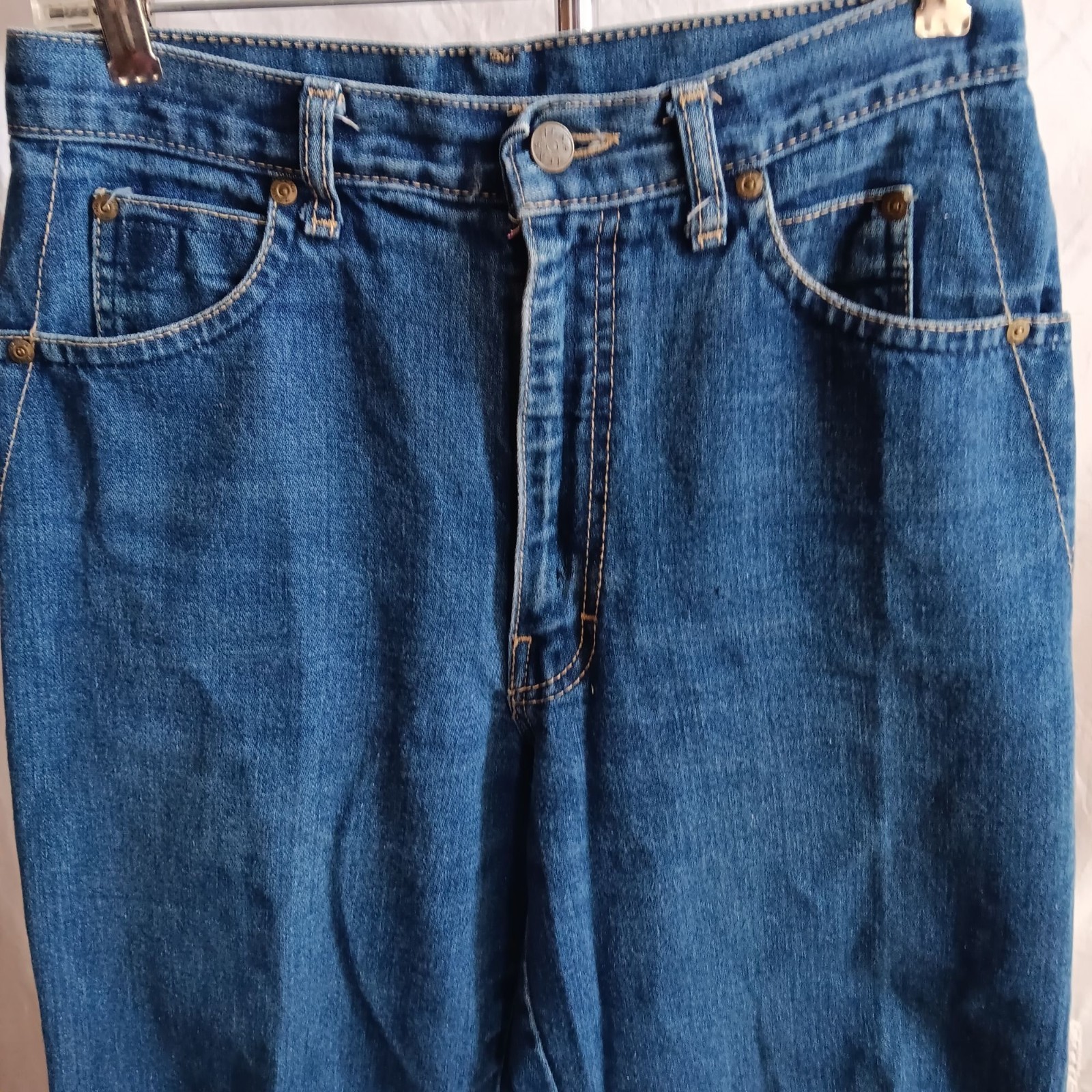 Womens Jeans Vintage 12 29×30 80s ZENA DESIGNER HIGH WAIST INDIGO Denim DISCO