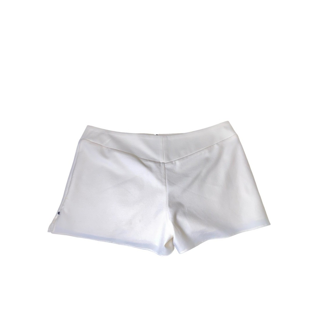Haute Hippie White Front-Zip Mini Shorts with Side Vents – Size 4