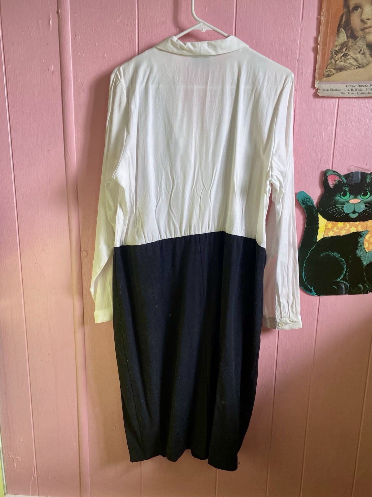 80s 90s Career Wear Shirt Dress With Plaid Vest All One Piece Caroline Wells Col