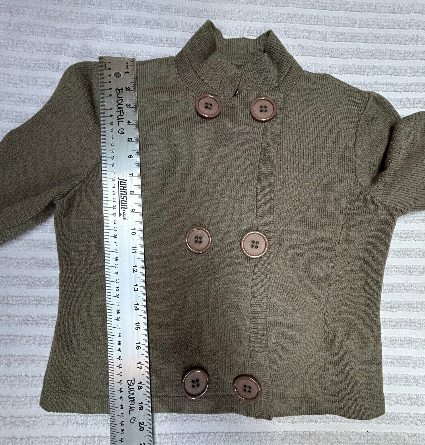 Vintage Don Sayres for Wellmore Double Breasted Knit Cardigan Sweater 8 Brown