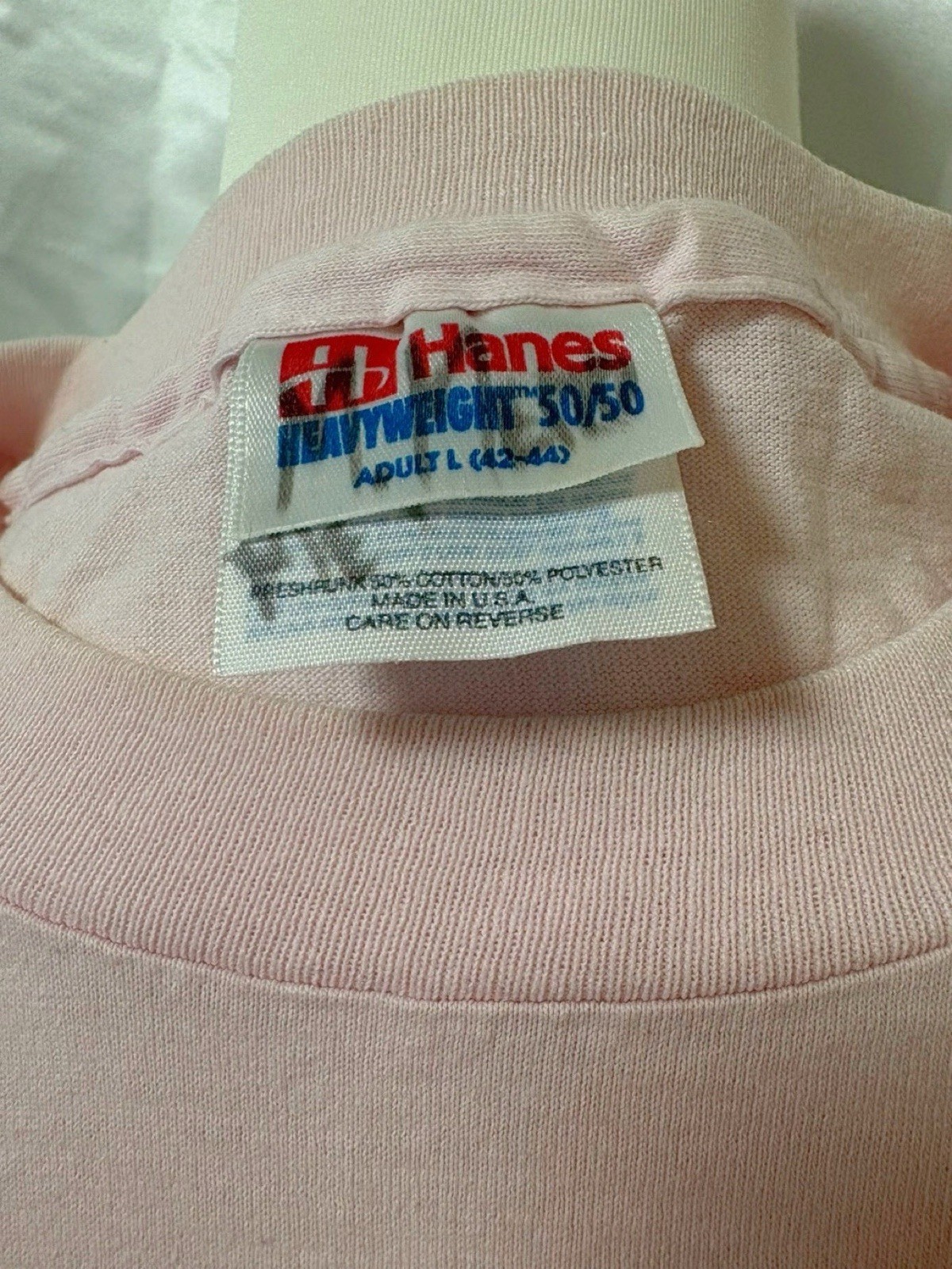 Vintage 1990s Hanes Heart Patchwork Rose Embroidery T shirt Pink USA Cottagecore