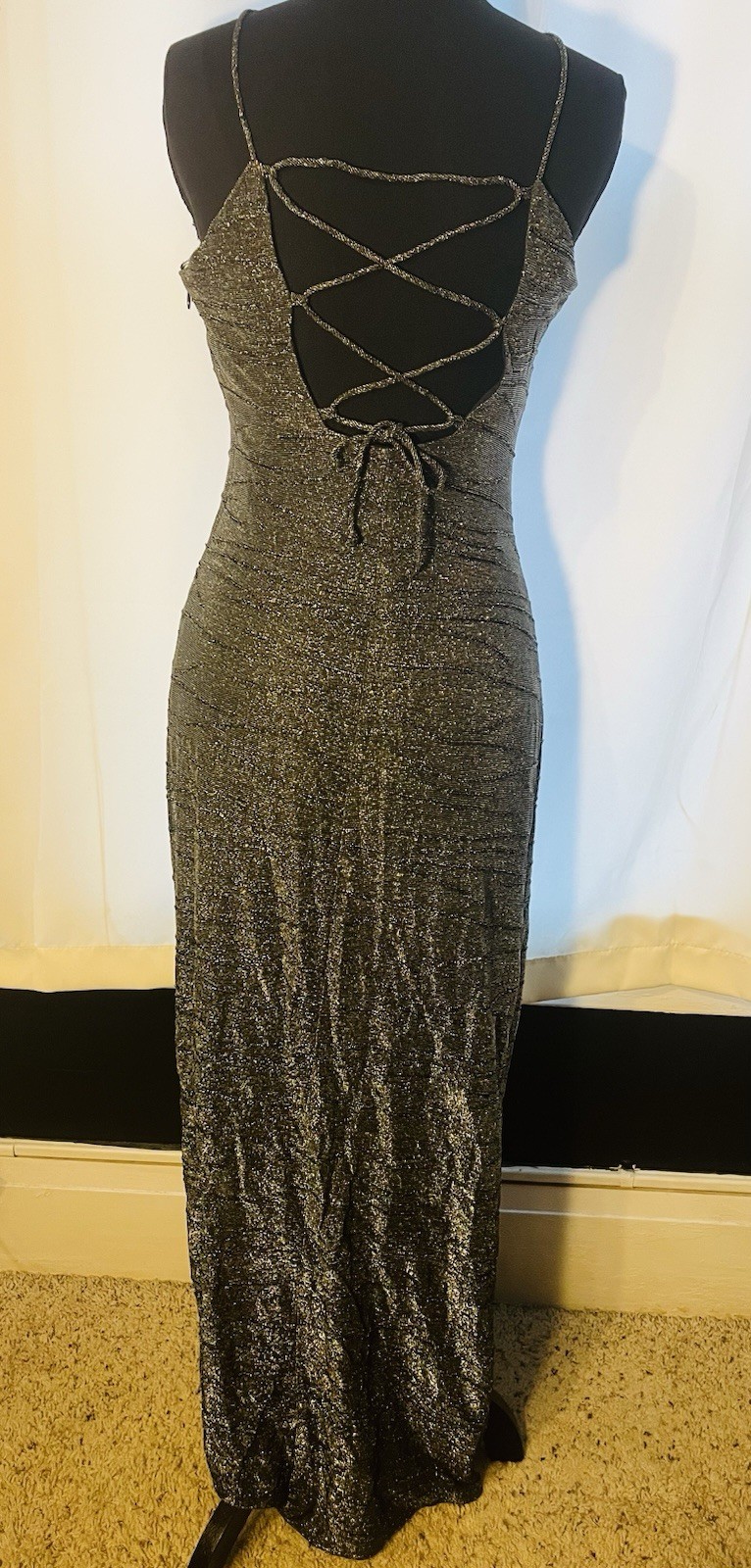 Vintage De-Laru Long Silver Dress