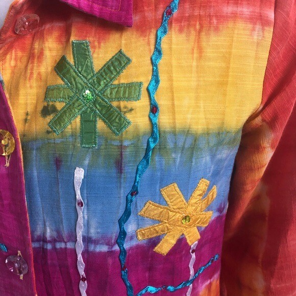 Vintage Patchington Colorful Tie Dye Blazer Women’s Medium