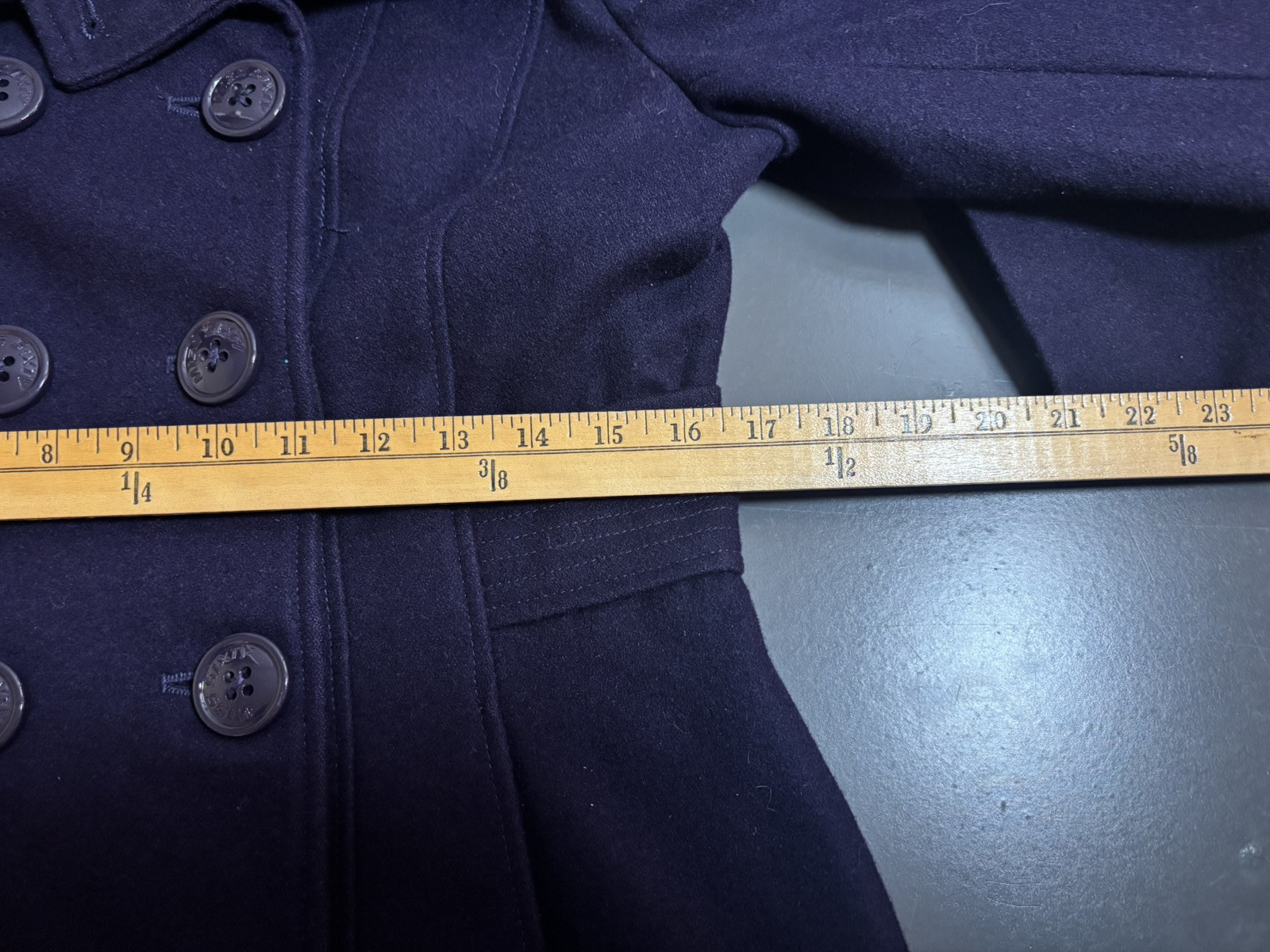 Vintage Y2K M60 Miss Sixty Pea Coat Jacket Purple Wool Fine Tailored Goth Size M