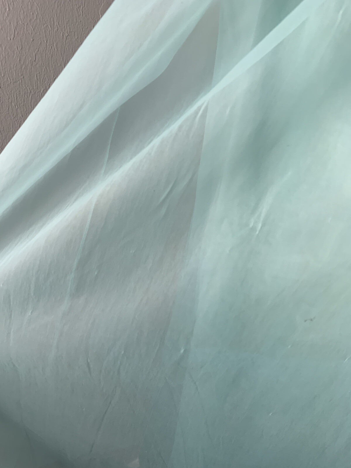 VTG Texsheen Lingerie Chiffon Green Blue Nightgown Dress Nylon Sheer Lace 32