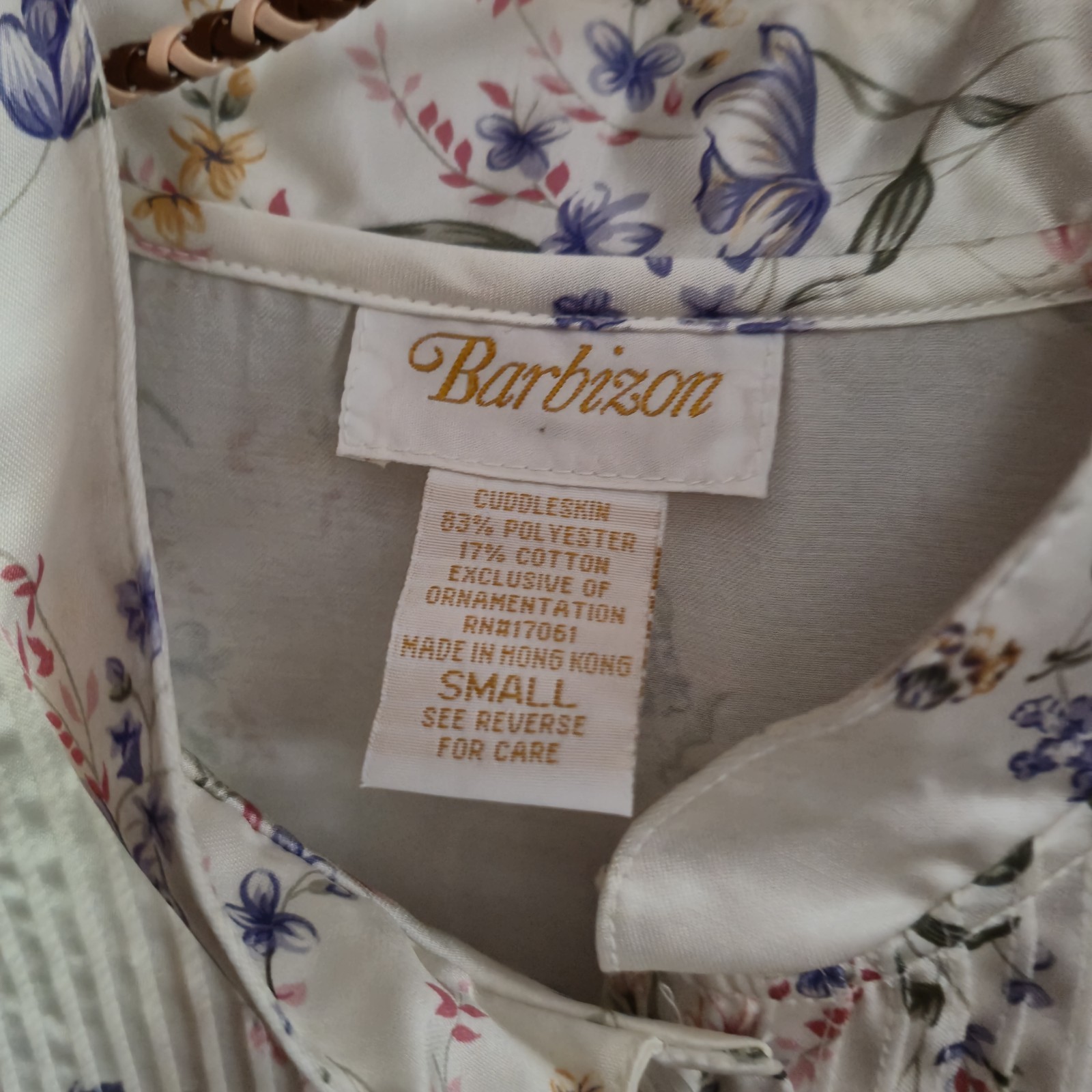 Vintage Barbizon Cuddleskin Satin Nightgown Womans Small Floral Sleepwear