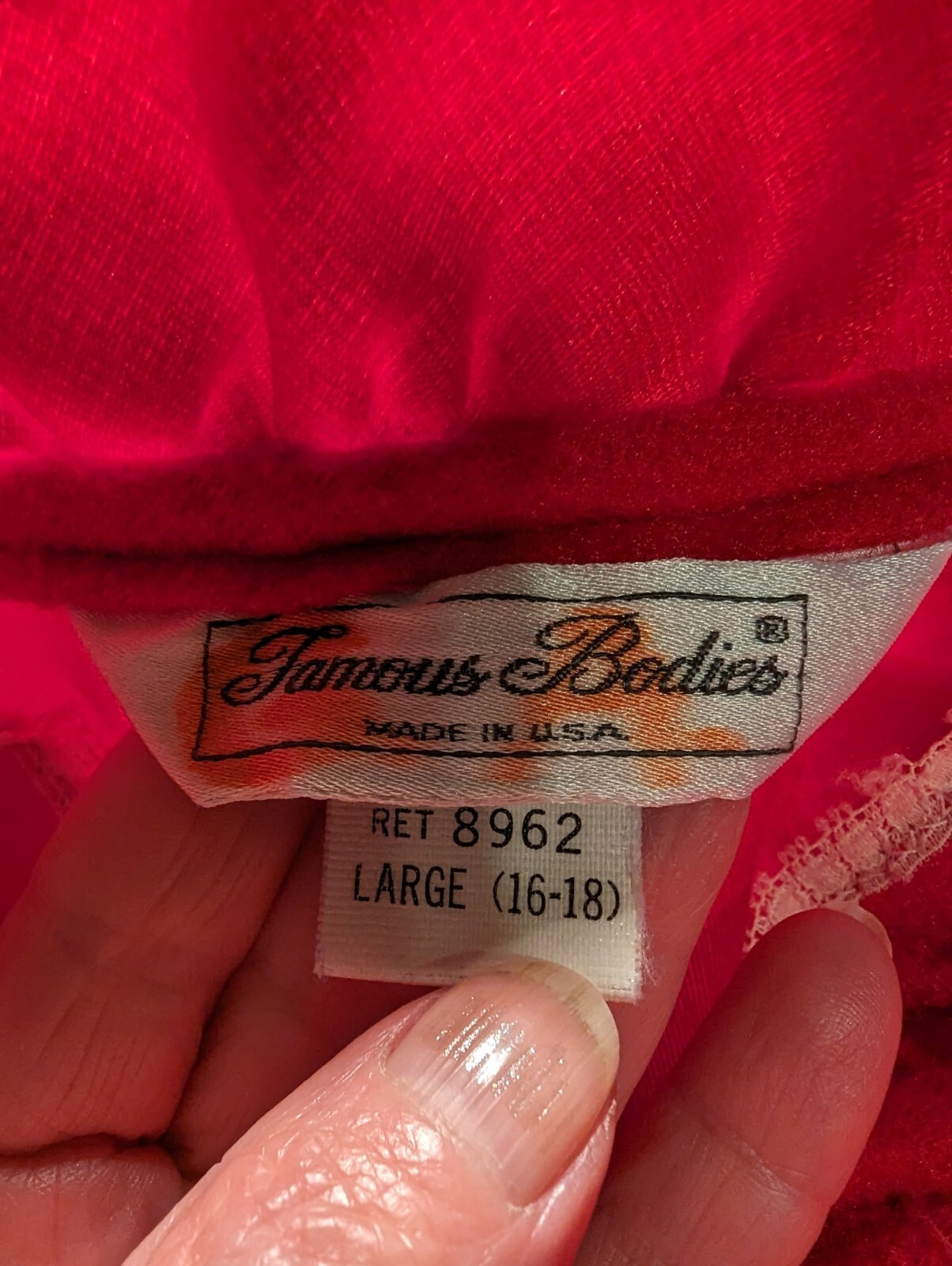 VTG Famous Bodies Women’s Large Lace Red House Robe Made In The USA