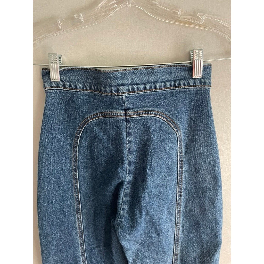 Revice Los Angeles Size 26 High Rise Wide Leg Jeans Contrast Stitch Retro Denim