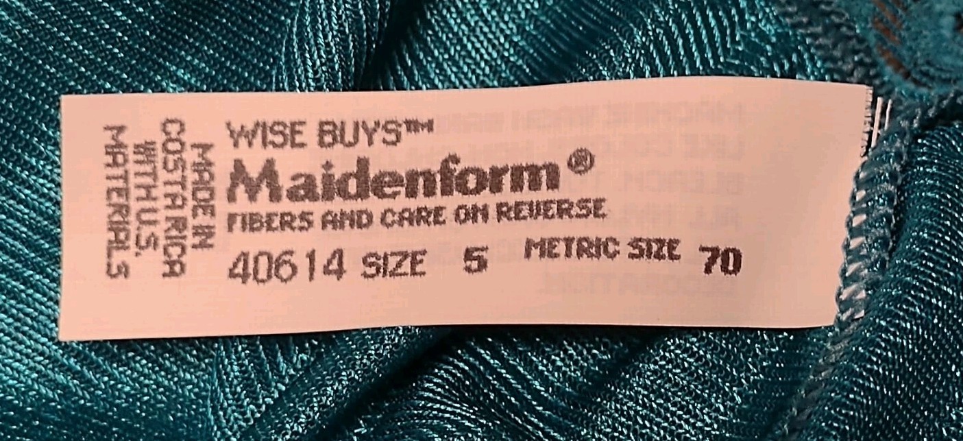 Vtg NWT Maidenform Wise Buys Silky Granny Panty Green Size 5 Style 40614