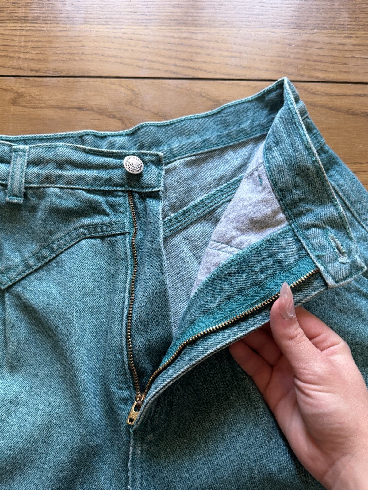 Rocky Mountain Jeans Teal Bareback Women 9/10 Vintage Mom Jeans Western Cowgirl