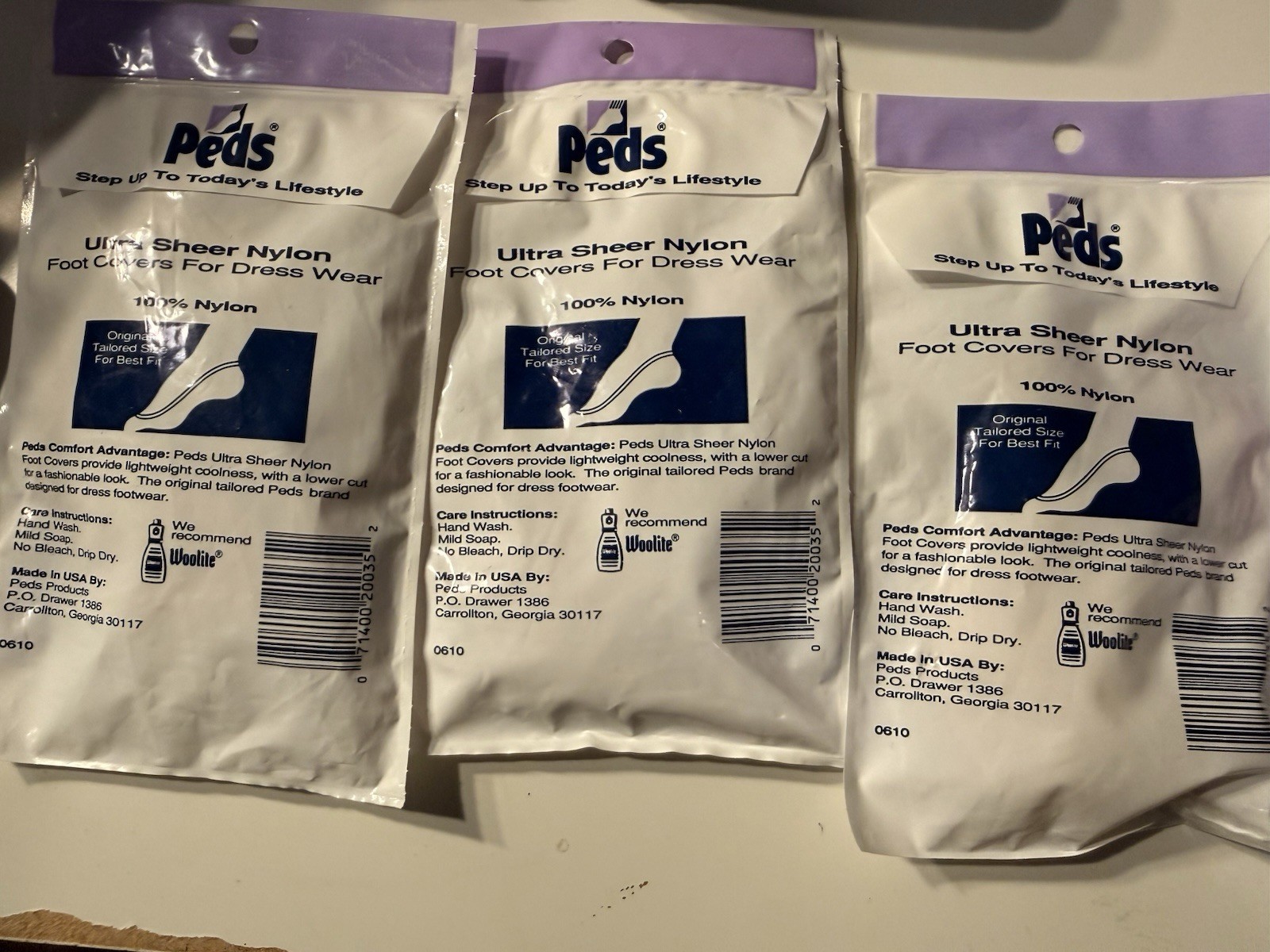 New Vintage Peds Foot Covers Size 5-6 1/2 Womens Set Of 3 NWT