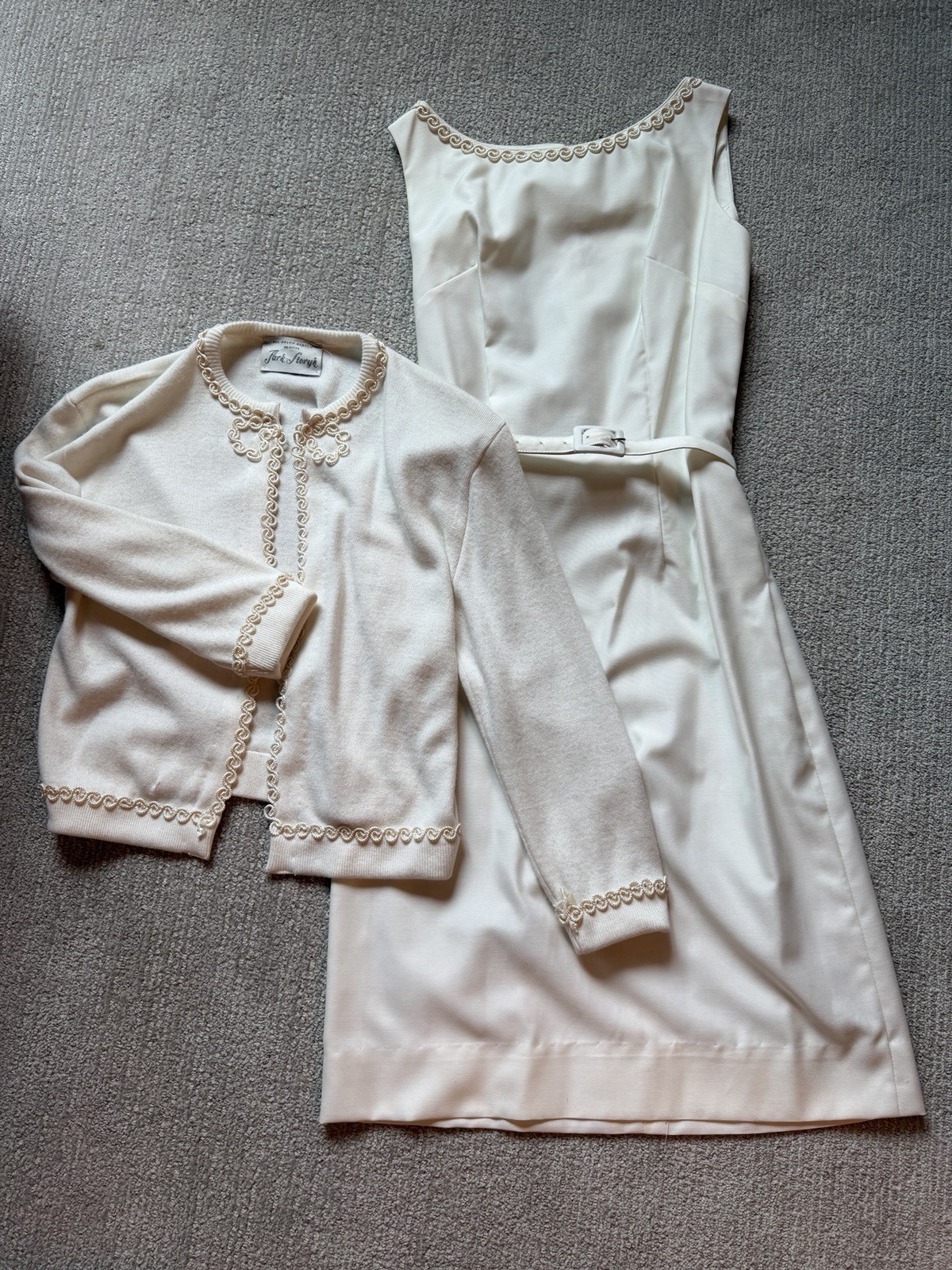Vintage 1960s Matching Dress And Cardigan From Park Storyk – Women’s Size Small