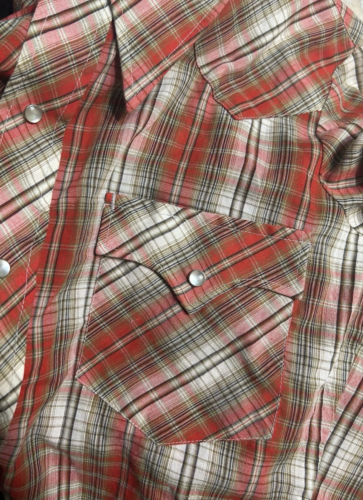 Vtg Retro Plaid Pearl Snap Country American Western Cowgirl Rockabilly Rodeo SM