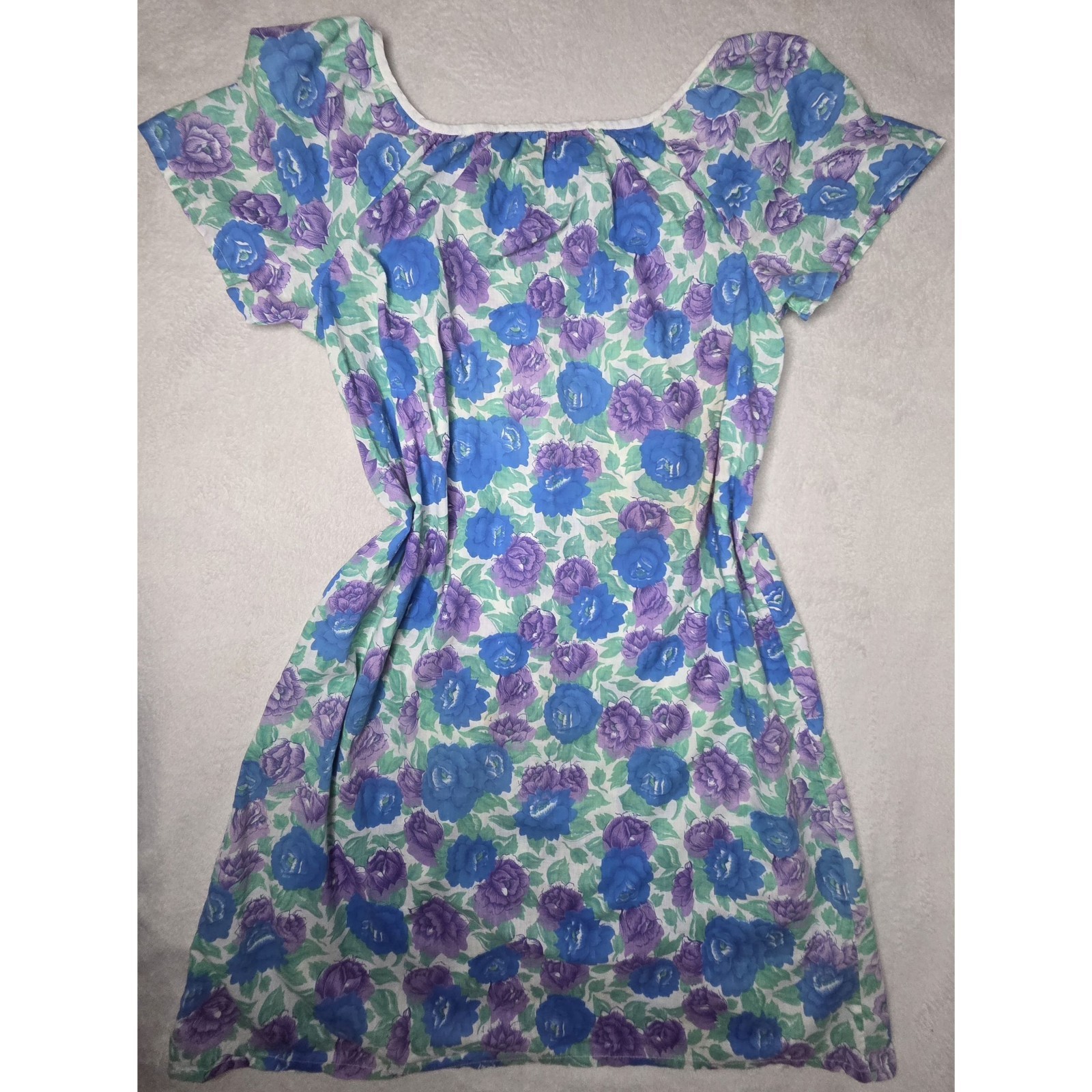 Vintage Spotlight Floral Lounger Dress 🪻 Cottagecore Snap Duster Size Medium