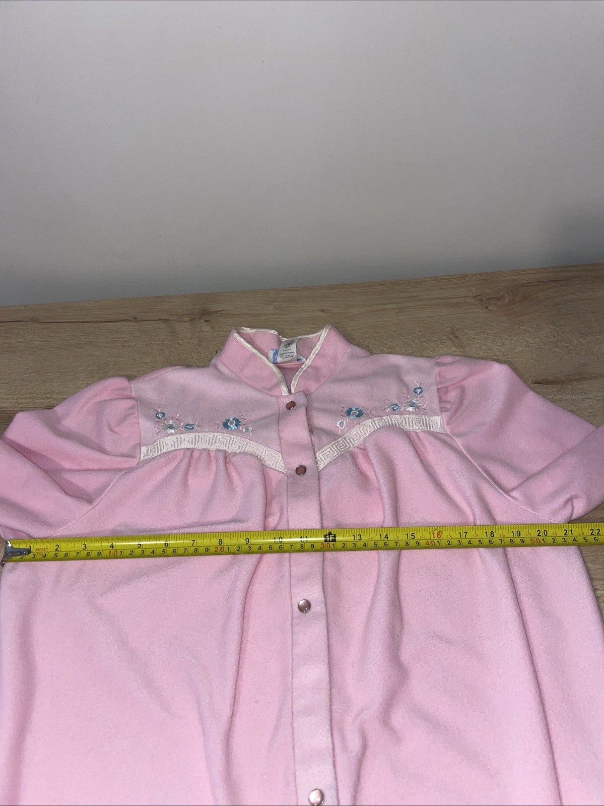 Vtg 1970s Wolverine Knitting Mills Pink Fleece Housecoat Robe ILGWU Union Made