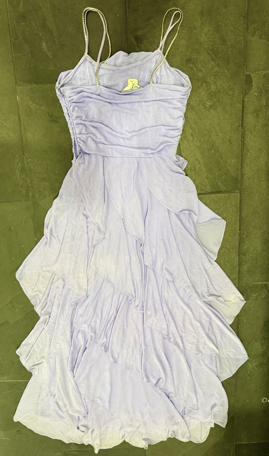 Vntg 1970s/1980s Lilac Purple Ruffle Maxi Dress Fairy Cottage Core Princess XS