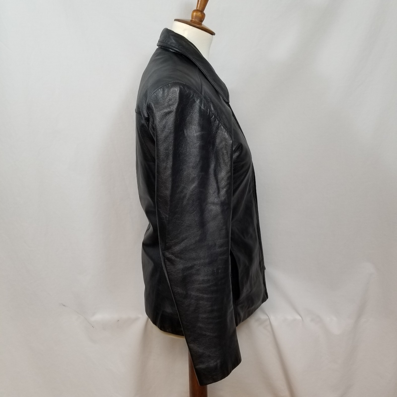 VTG Wilson’s Black Genuine Leather Women’s Small Stylish Vintage Zip-Up Jacket