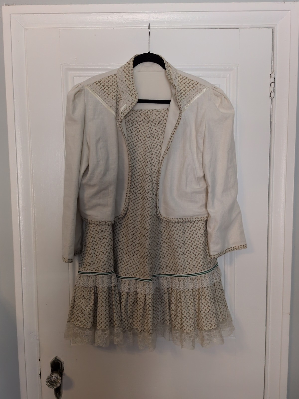 Custom Made True Vintage Gunne Sax Style Skirt And Lined Jacket Set Cottage Core