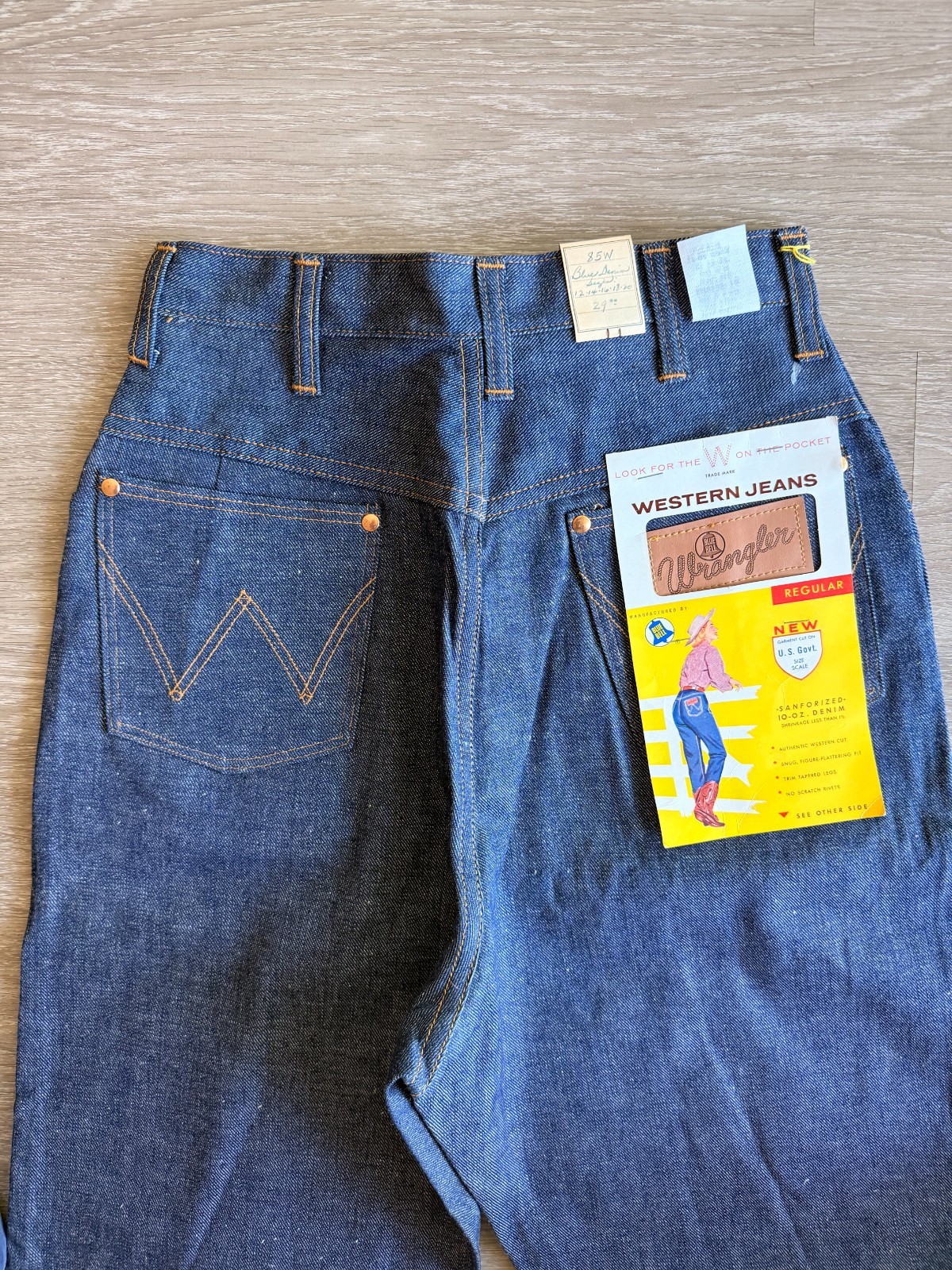 Vintage Wrangler 85W Jeans Deadstock USA Talon Zip Misses 16 (26”x27”)