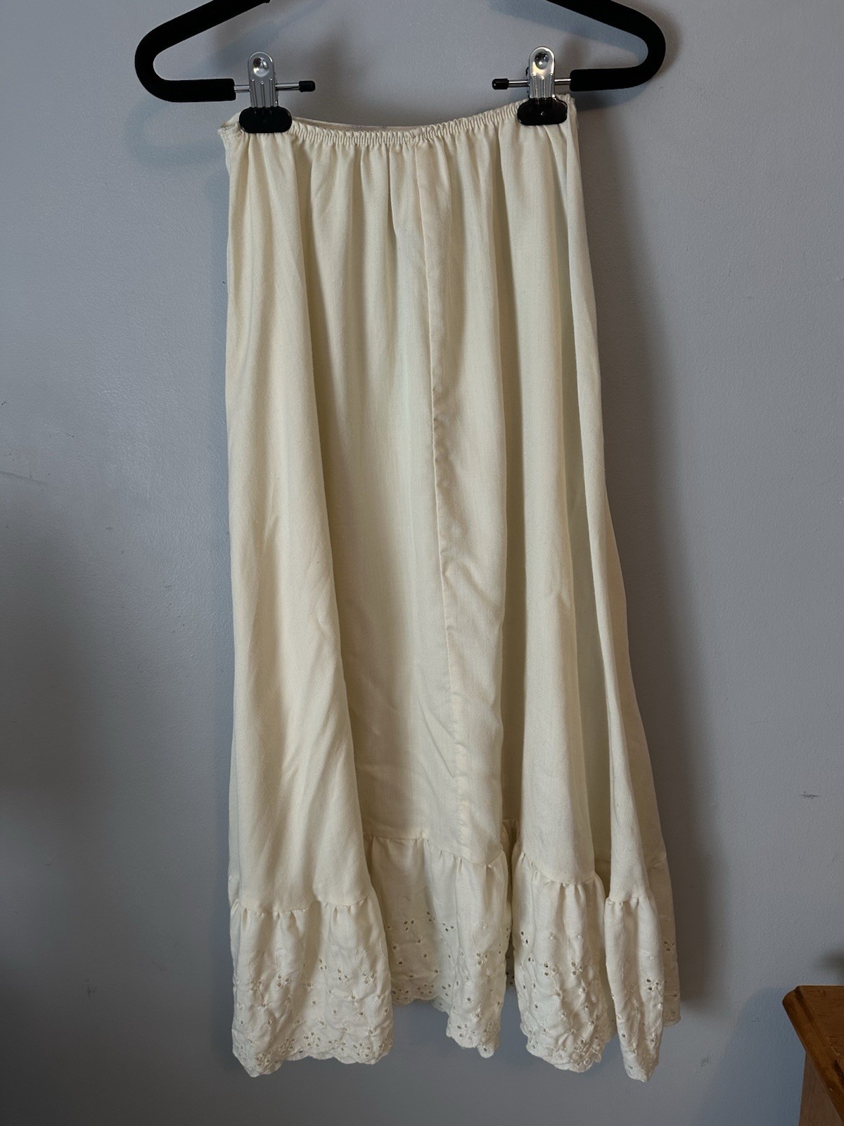 You Babes Vintage Cotton Ivory Prairie Full Skirt Cottagecore XS