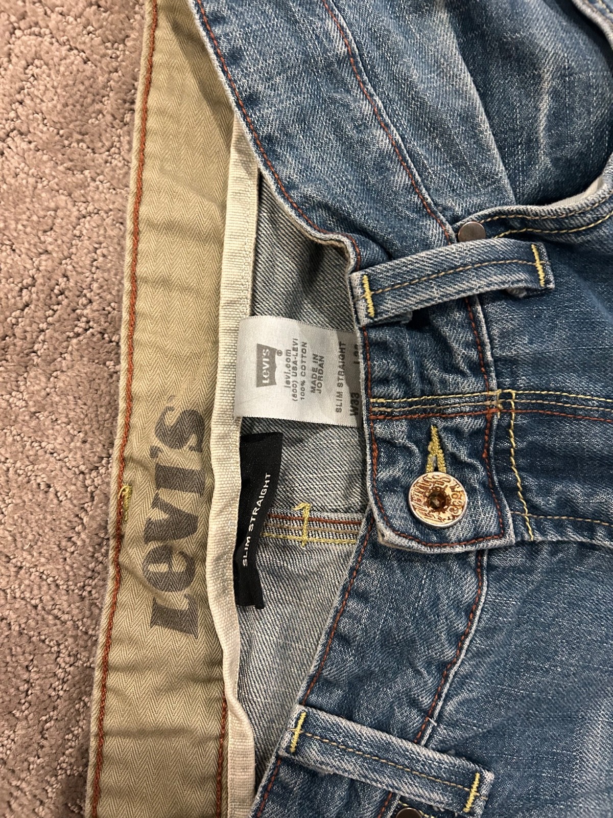 Vintage Y2K Levi’s 701S, Asymmetric Stitching, Mismatched Factory Sample