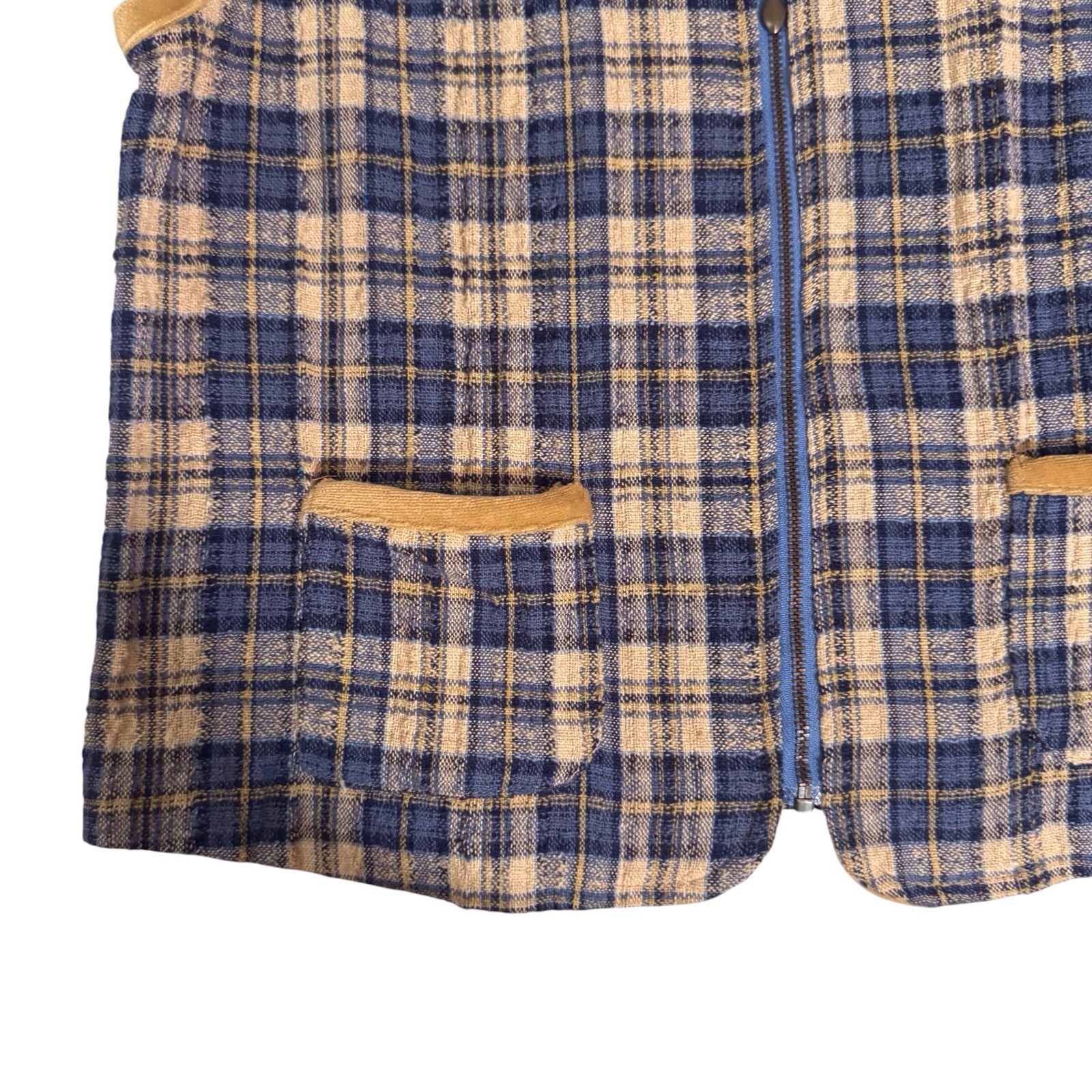 Vintage Ivy Collectibles Medium Plaid Check Zip Up Top Y2L Academia Preppy