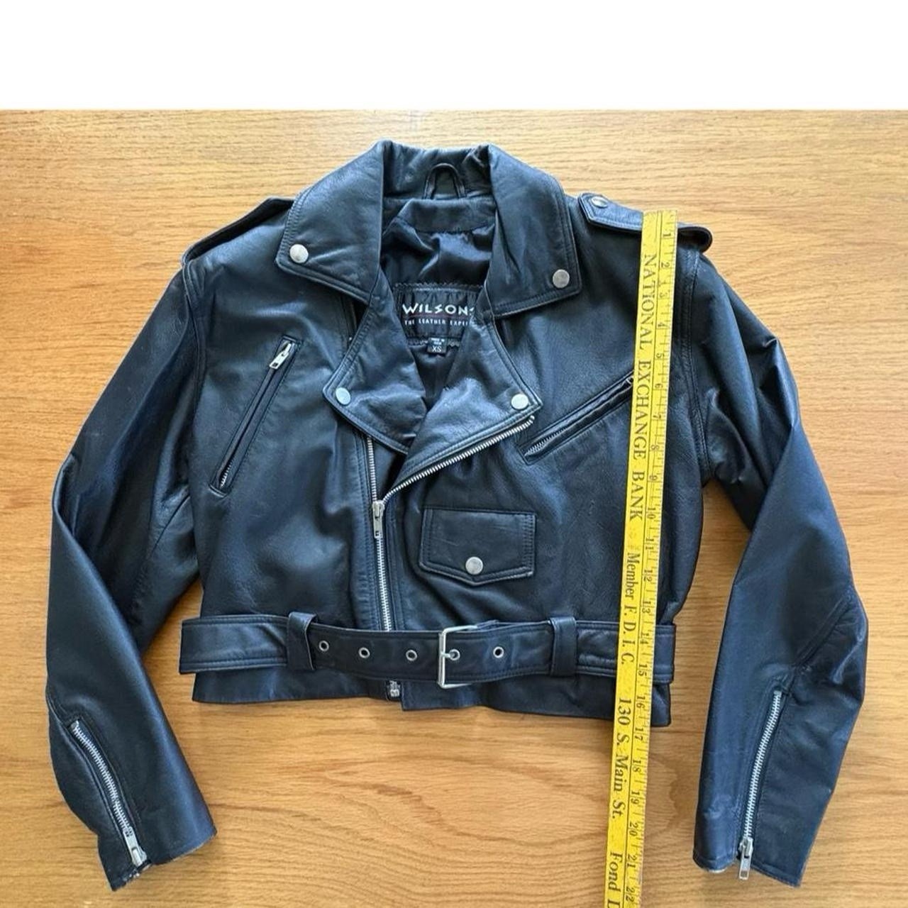 Vtg Wilson’s Leather Moto Jacket Cropped XS Biker Motorcycle 90s Punk Grunge Wmn