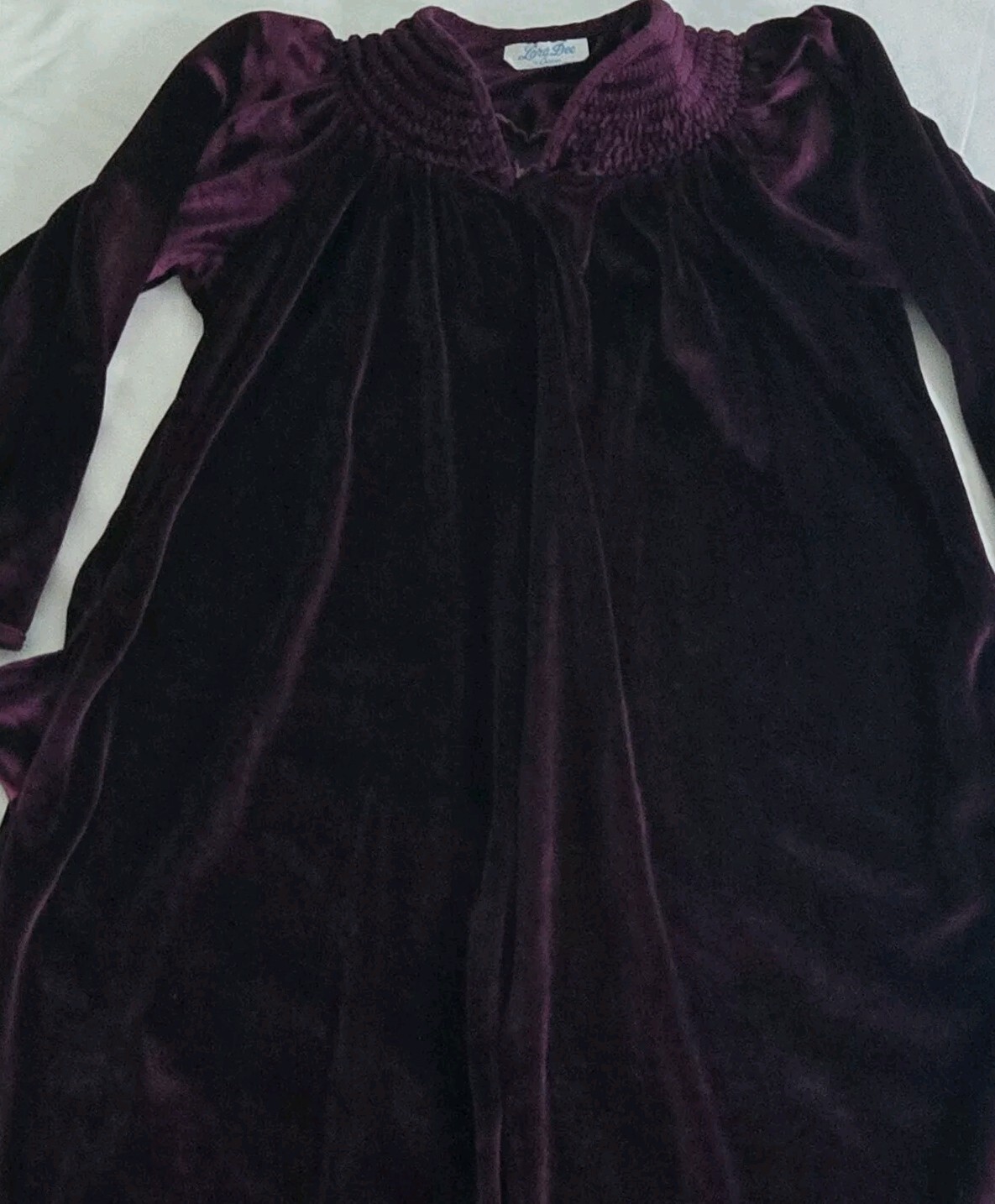 VTG Robe Lara Dee By Charm Warm Fleece Zip Lounge Housecoat 2 Pocket Purple Sz L