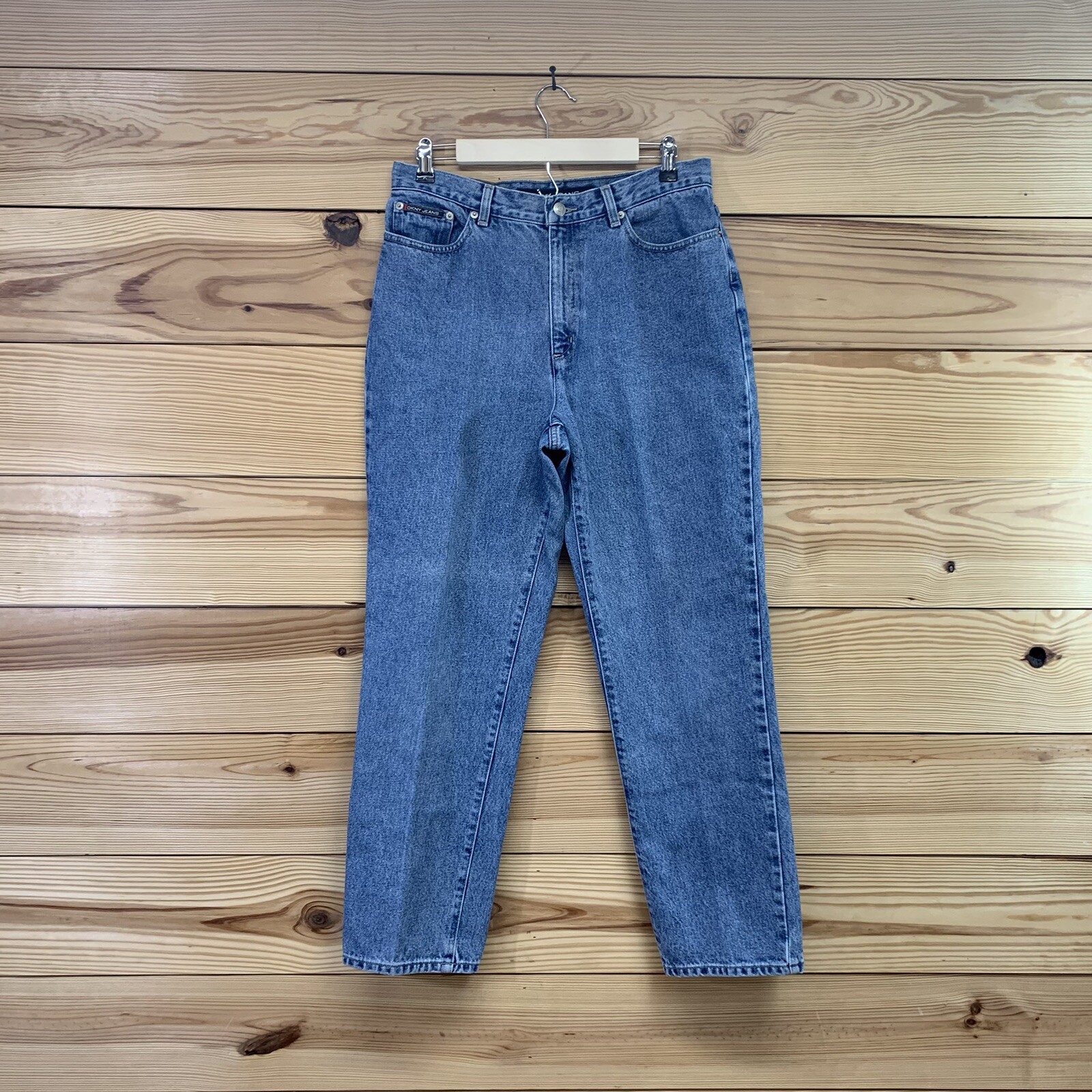 Vintage DKNY Mom Jeans 14 Run Small Medium Wash Cotton Tapered Leg Hi Rise B151