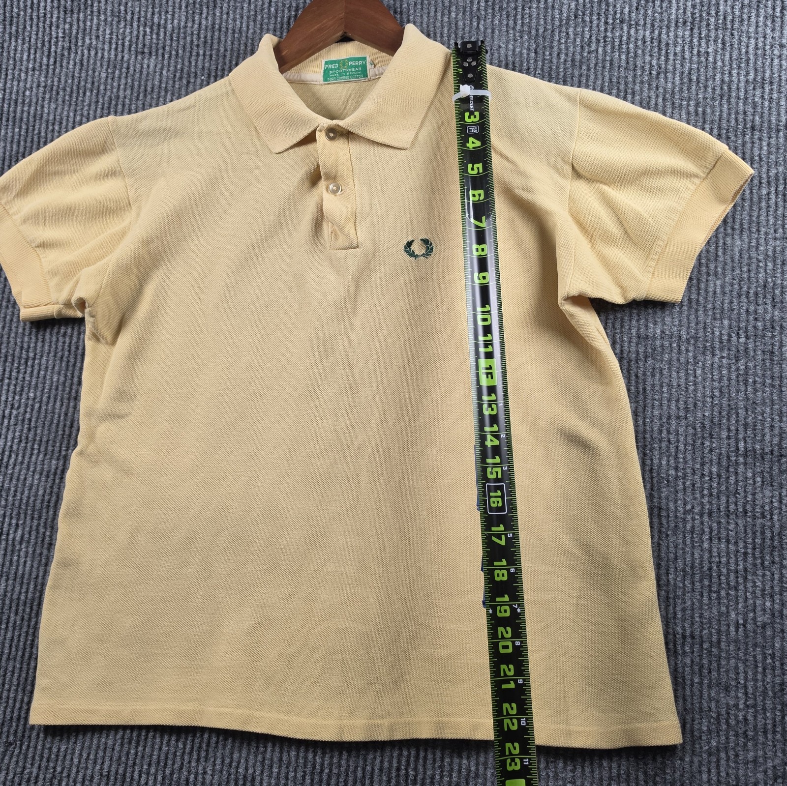 Fred Perry Vintage 70s Yellow Polo Shirt Made In Britain Womens Size 38 Mod Tops