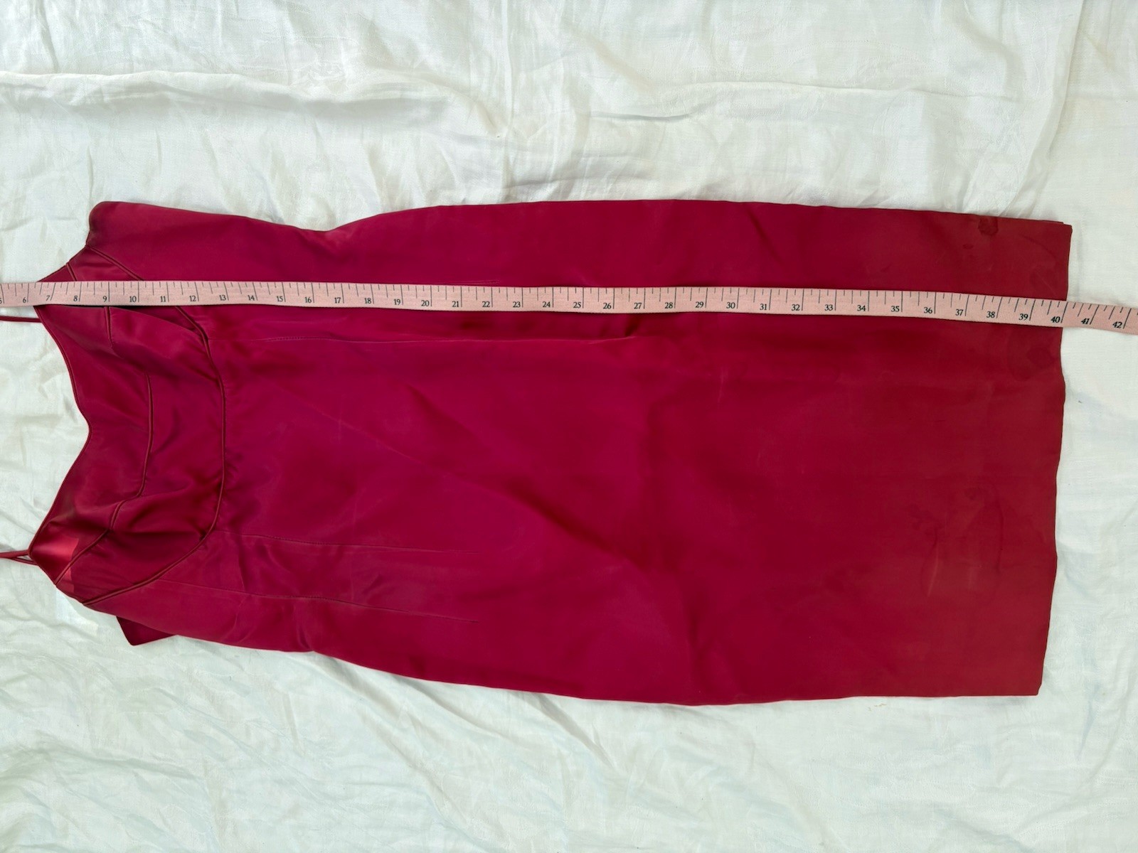 VTG Lilli Diamond Red Satin Dress Matching Evening Coat Oversized Size 4 FAIR