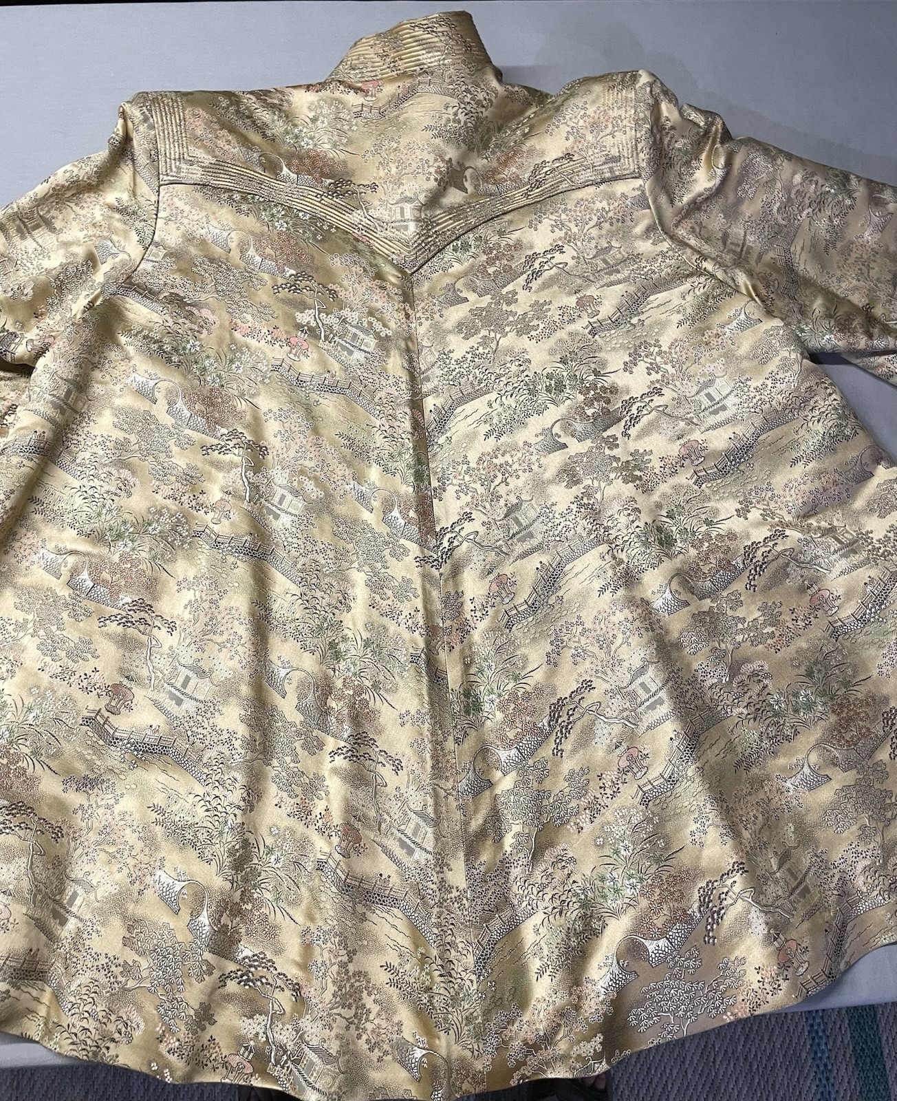 Ying Tai Embroidered Silk Tang Jacket 1950s Vintage Hong Kong Exquisite Sz 8-10