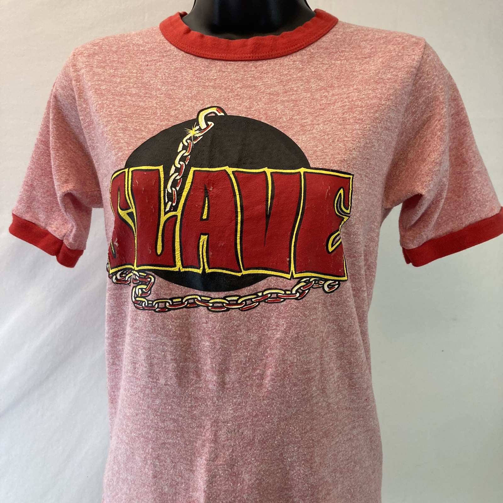 Vintage 70s Slave Band Tshirt Women’s S Single Stitch Ringer RARE Funk Soul R&B