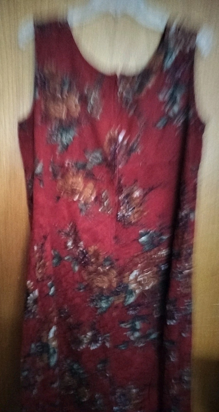 Dressbarn Midi Dress Vintage Dark Red Multicolor Floral Textured Size L