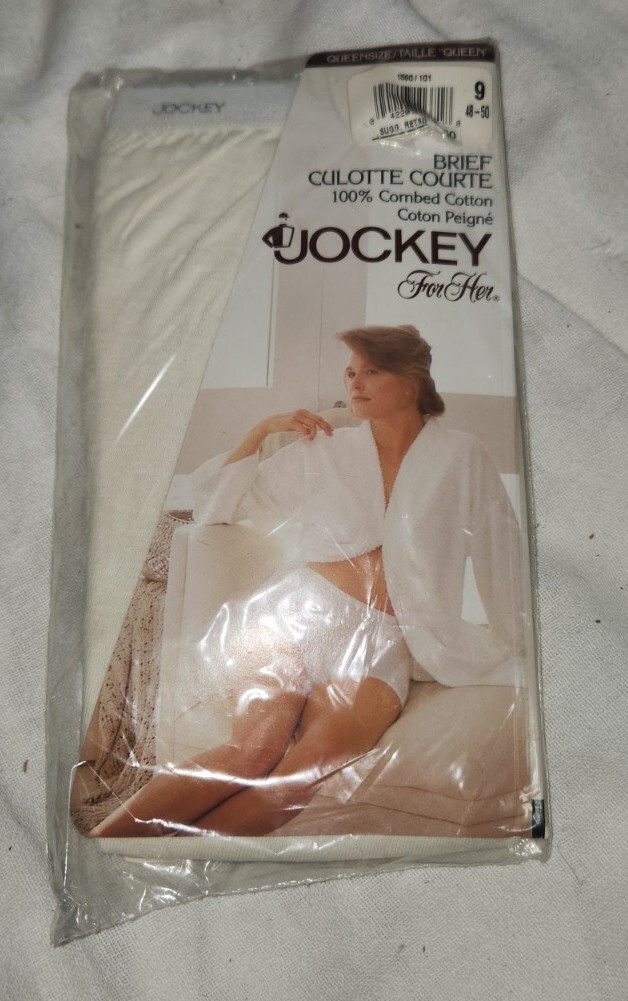 Vtg 1994 Jockey For Her Brief Queensize Culotte Courte 48-50 Combed Cotton