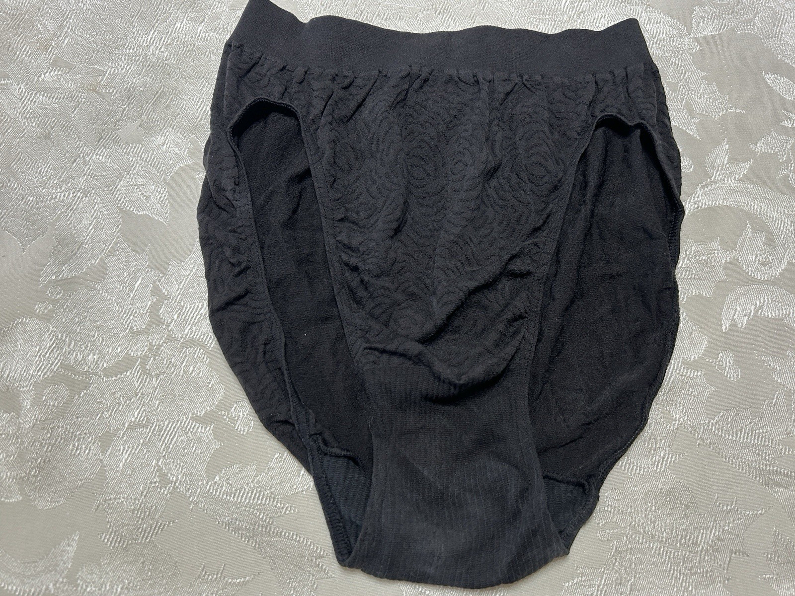 NWT Vtg BALI 2503 Patterned Wide Waistband Hi-Cut Sz 8/9 Black Panties #403