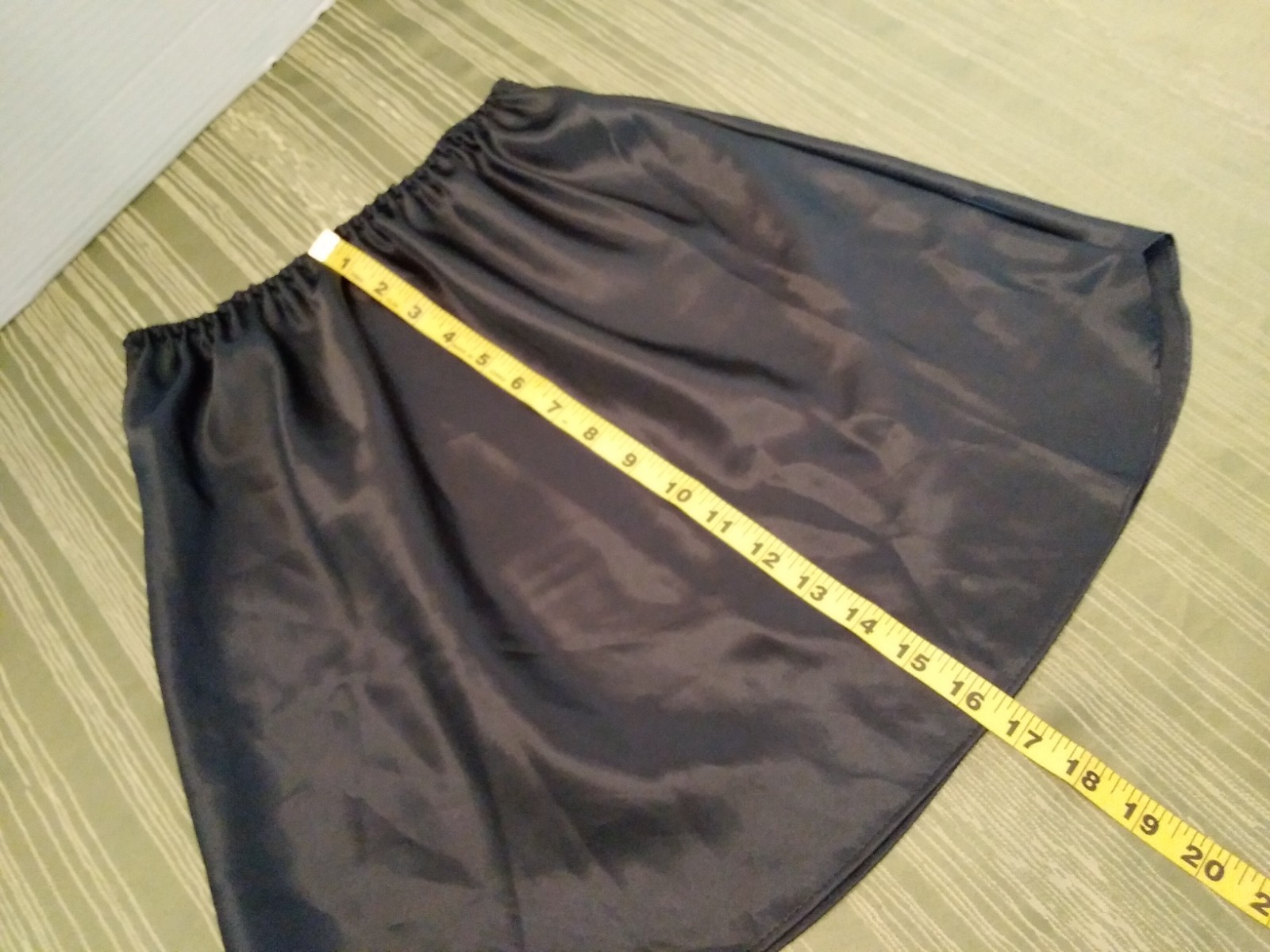 Vintage FARR WEST Shiny SATIN Half SLIP Skirt Black Wet Look Small #152-17