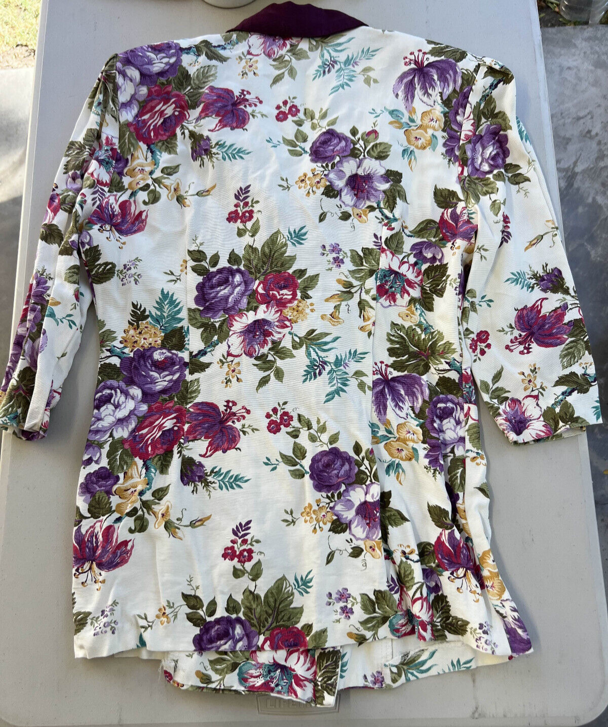 Vintage 80s Willy’s Influence Womens Floral Blouse Shoulder Pads Size 10 USA