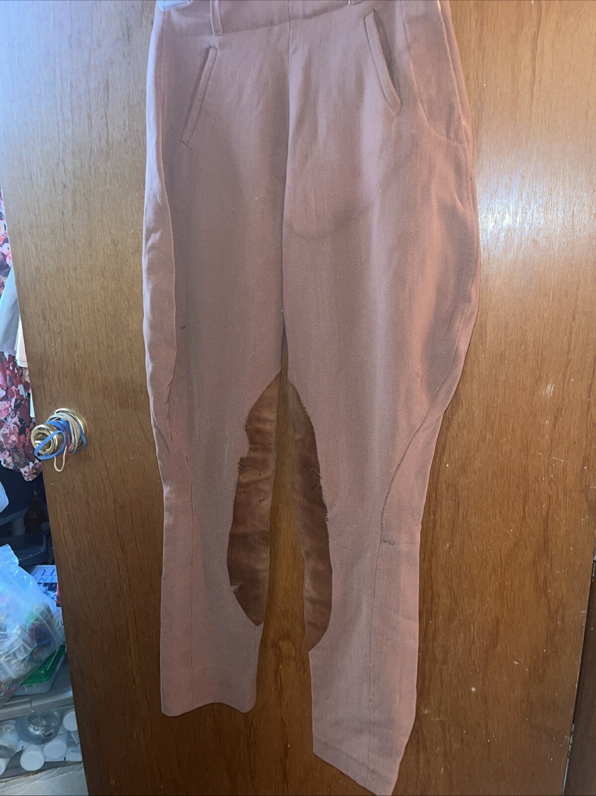 Vintage Handmade Brown Jodhpurs Equestrian Riding Pants Saddle Size S 26” Waist