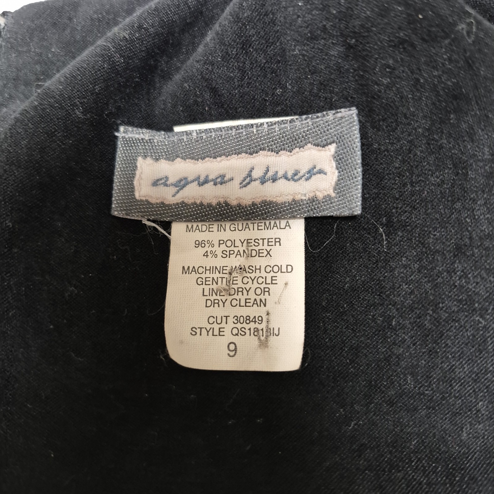 Vintage Y2K Aqua Blues Black Velveteen Sleeveless Dress Back Zipper Size 9 A3