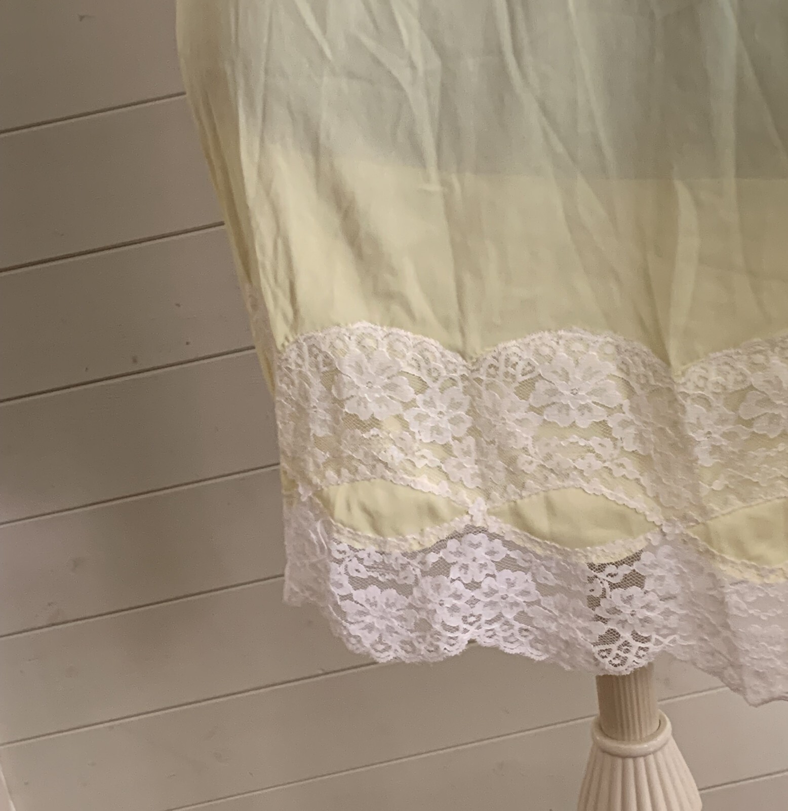 Greenco Maid Vintage Size 6 Medium Sunny Yellow Half Slip White Lace Detail