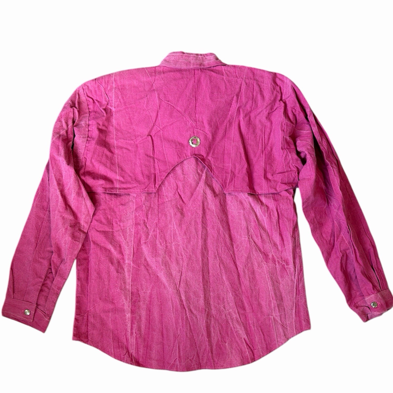 NWT Deadstock 1980s Vintage Sas’sà Pink Western Embellished Button Up Shirt M
