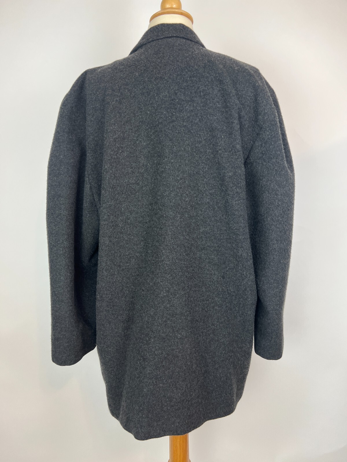 Vintage Henri Bendel 100% Cashmere Jacket Pea Coat Gray Winter Blazer 10 Large