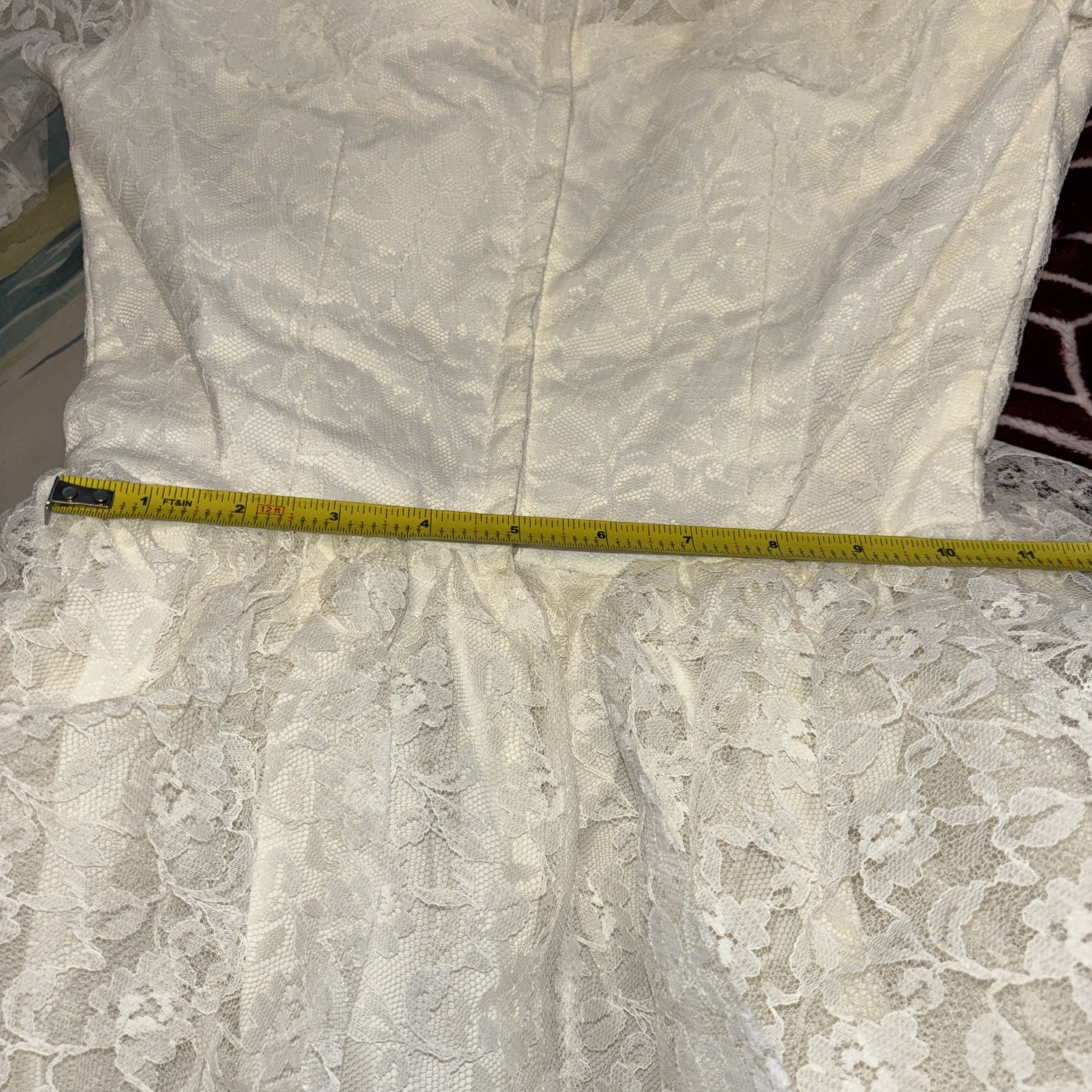 Vintage Wedding Dress 1970’s Chest 13” Across Armpits Waist 10” Across Back