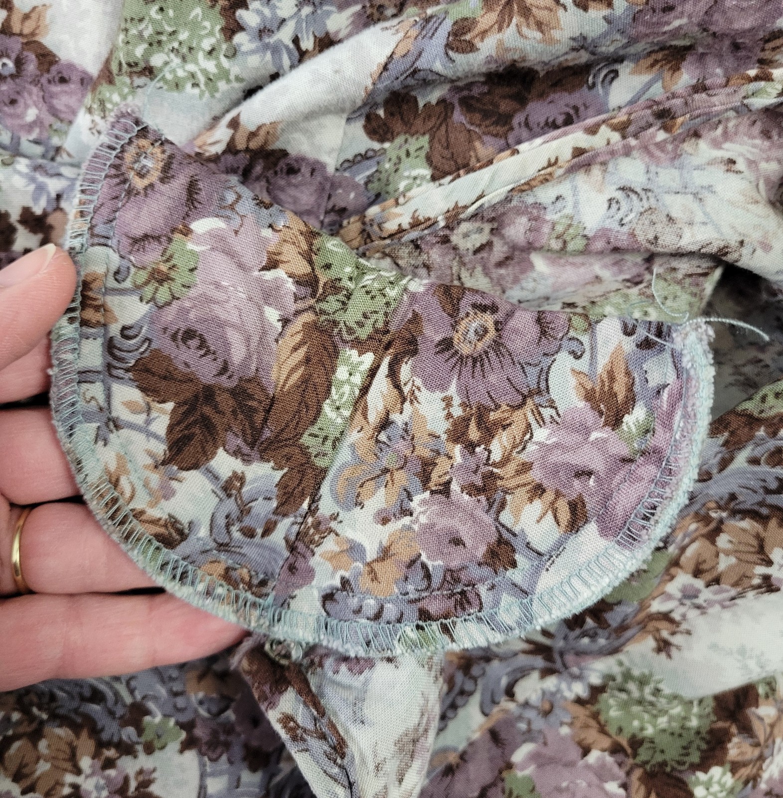 Vintage All That Jazz Muted Grey/Purple/Blue Floral Fit & Flare Dress Size XS?