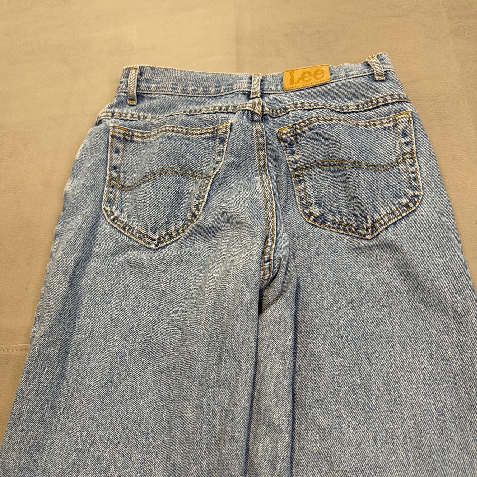 VTG Lee USA Straight Leg High Rise Jeans Light Wash USA Skate 28×26/9 PM-5713