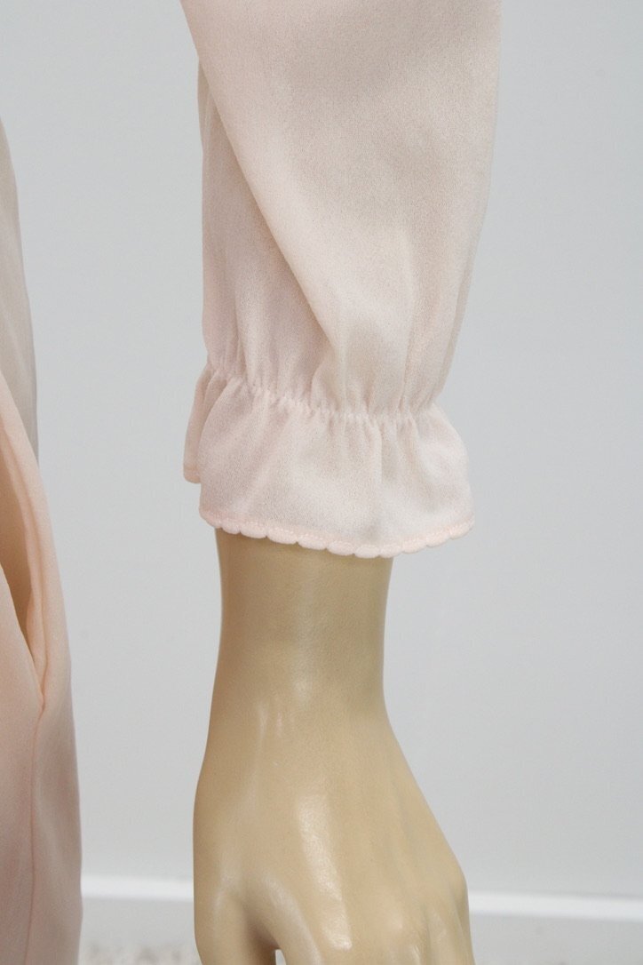Jolie Two Long Peignoir Robe Small Nylon Peach Wrap Around Robe USA VTG