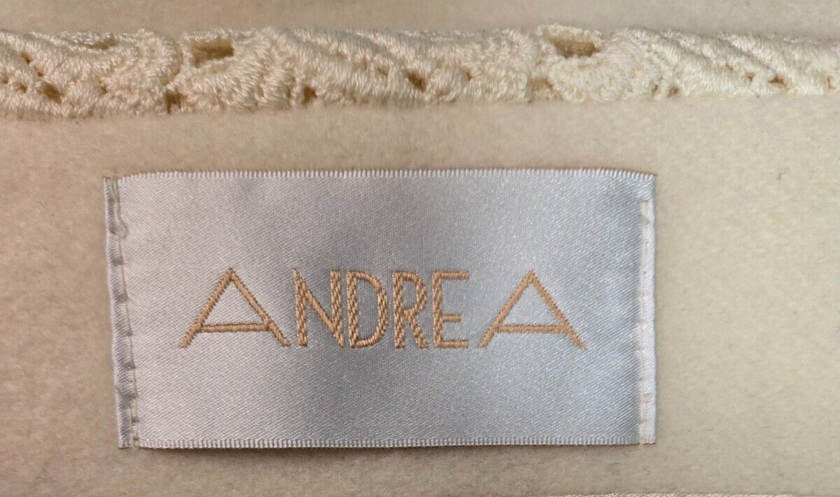 Andrea Women’s Coat Size 8 Cream With Eyelet Lace Trim 70% Wool Lined UEC