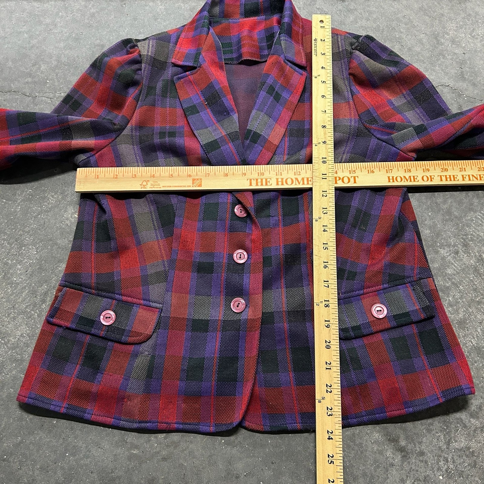 Vintage 80s Union Made Women’s Plaid Blazer and Skirt Two-Piece Set